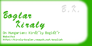 boglar kiraly business card